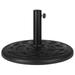 Flash Furniture Kona Universal Black Cement Patio Umbrella Base with Weatherproof Plastic Polymer Coating - 19.25 Diameter