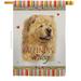 Cream Chow Happiness House Flag Dog Animals 28 X40 Double-Sided Decorative Vertical Flags Decoration Small Banner Garden Yard Gift