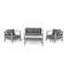 Rashad Outdoor 4 Seater Aluminum Chat Set With Coffee Table Gray and Beige