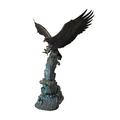 Eagle in Action Catching His Prey Bronze Statue - Size: 68 L x 40 W x 87 H.