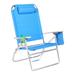 Extra Large - High Seat of the Ground with 3 Reclining Position Aluminum Heavy Duty Beach Chair for Adults with Cup Holder - 300 lbs Capacity