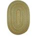 Rhody Rug Cozy Cove Indoor/ Outdoor Braided Area Rug Olive 7 x 9 Oval Border 0.25 - 0.5 inch Antimicrobial Stain Resistant 7 x 9 Outdoor Indoor