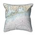 Betsy Drake Block Island Sound - Charleston - RI Nautical Map Extra Large Zippered Indoor & Outdoor Pillow