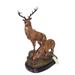 Two Deers Bronze Statue - Size: 21 L x 13 W x 32 H.