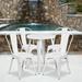 Flash Furniture Commercial Grade 24 Round White Metal Indoor-Outdoor Table Set with 4 Cafe Chairs