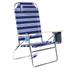 Extra Large - High Seat of the Ground with 3 Reclining Position Aluminum Heavy Duty Beach Chair for Adults with Cup Holder - 300 lbs Capacity