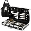 Kaluns 21-Pc BBQ Tools Grill Accessories Set with Case & Apron Grilling Gifts for Men