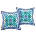 Modern Contemporary Urban Design Outdoor Patio Balcony Garden Furniture Pillow Throw Set of Two Fabric Multi Color