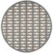 SAFAVIEH Courtyard Tranter Geometric Fish Indoor/Outdoor Area Rug 6 7 x 6 7 Round Grey/Beige