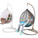Island Gale Twin(Pack of 2) Hanging Basket Chairs Outdoor Front Porch or Indoor Furniture with Stand and Cushion