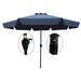 10 FT Patio Umbrella Market Round Umbrella Outdoor Garden Umbrellas with Crank and Push Button Tilt for Garden Backyard Pool Shade Outside Dark Gray