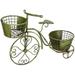 Tricycle Plant Stand Bicycle Planter Iron Plant Stand Flower Pot Cart Holder Indoor Outdoor Home Garden Patio Decor 27.5 x 9.8 x 18.5