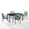 Crosley Furniture Kaplan 5 Piece Metal Outdoor Dining Set in Mist Green