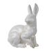 CC Home Furnishings 15.25 White and Brown Glossy Finish Decorative Rabbit Statuette