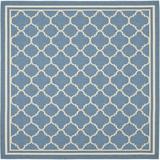 SAFAVIEH Courtyard Alina Geometric Indoor/Outdoor Area Rug 4 x 4 Square Blue/Beige