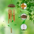Willstar Bamboo Wind Chimes Garden Hanging Windchime Naturals Handmade Bamboo and Coconut Shell Tubes Balcony Ethnic Style Decoration for Outdoor Indoor Yard Patio Decor 14 * 80CM