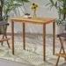 Noble House Polaris Outdoor Minimalist Acacia Wood Rectangle Bar Table - Teak