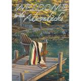 Toland Home Garden Adirondack at the Pond-Welcome to the Adirondacks Relax Adirondack Flag Double Sided 12x18 Inch