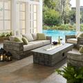 Modway Manteo Rustic Coastal Outdoor Patio SunbrellaÂ® 3 Piece Set in Light Gray Beige