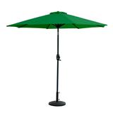 Westin Outdoor 9 Ft Market Patio Umbrella with Round Resin Base for Outdoor Garden UV Water Weather Resistant Dark Green