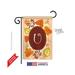 Breeze Decor 80047 Autumn U Monogram 2-Sided Impression Garden Flag - 13 x 18.5 in.