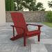 BizChair Commercial All-Weather Poly Resin Wood Adirondack Chair in Red