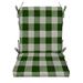 RSH DÃ©cor Indoor Outdoor Foam High Back Chair Cushion Green Buffalo Plaid