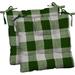 RSH DÃ©cor Indoor Outdoor Set of 2 Tufted Dining Chair Seat Cushions 17 x 17 x 2 Green Buffalo Plaid