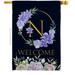 Breeze Decor H130248-BO 28 x 40 in. Welcome N Initial House Flag with Spring Floral Double-Sided Decorative Vertical Flags Decoration Banner Garden Yard Gift