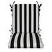 RSH DÃ©cor Indoor Outdoor Foam Mid Back Chair Cushion Black & White Stripe