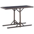 Suzicca Garden Table Brown 43.3 x20.9 x28.3 Glass and Poly Rattan