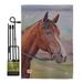 Smart Horse Nature Farm Animals Impressions Decorative Vertical 13 x 18.5 Double Sided Garden Flag Set Metal Pole Hardware