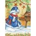 Toland Home Garden Snowlady s Birdhouse Snowman Winter Flag Double Sided 12x18 Inch