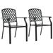 Andoer Stackable Outdoor Chairs 2 pcs Steel Black