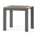 GDF Studio Trimble Outdoor Aluminum Side Table Gray and Brown