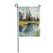 KDAGR Watercolor Painting Mountain Landscape Area Bay Christmas Color Fog Garden Flag Decorative Flag House Banner 28x40 inch