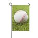 MYPOP Baseball on Fake Green Grass Garden Flag House Banner 12 x 18 inch