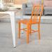 BizChair Commercial Grade Orange Metal Indoor-Outdoor Chair