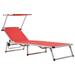 ametoys Folding Sun Lounger with Roof Aluminum and Textilene Red