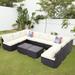 Ainfox 11 Pcs Outdoor Patio Furniture Sofa Set on Sale Beige