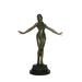 Belly Dancer Performing Bronze Statue - Size: 32 L x 8 W x 41 H.