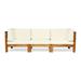 GDF Studio Cascada Outdoor Acacia Wood 3 Seater Sofa with Cushions Teak and Beige