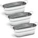 Galvanized Metal Oval Planter with Handles for Decor (11.8 x 5.5 x 4 in 3 Pack)