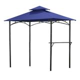 Garden Winds Replacement Canopy Top Cover for the Big Lots 8 X 5 Bamboo Look BBQ Gazebo - True Navy