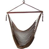 Sunnydaze Outdoor Extra Large Caribbean Polyester Rope Hammock Chair - Mocha