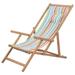 Carevas Folding Beach Chair Fabric and Wooden Frame Multicolor