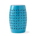 GDF Studio Lilly Indoor/Outdoor Metal 12 Inch Side Table Blue