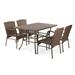 W Unlimited Leisure 5 Piece Wicker Rattan Garden Patio Dining Set in Dark Brown