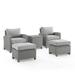 Crosley Furniture Bradenton 5-piece Fabric and Wicker Outdoor Chair Set in Gray