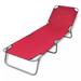 Anself Folding Sun Lounger Backrest Adjustable Fabric Reclining Chaise Lounge Chair Red for Outdoor Patio Poolside Balcony Beach Garden 74.4 x 22.8 x 10.6 Inches (L x W x H)